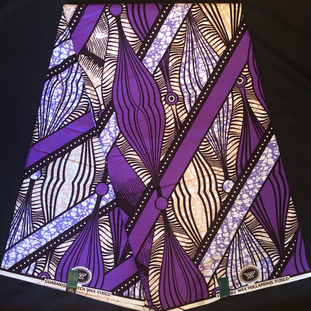 Purple- African Print Fabric| 100% Wax Cott…